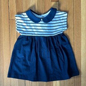 Jacadi Paris Navy and White Stripe Dress